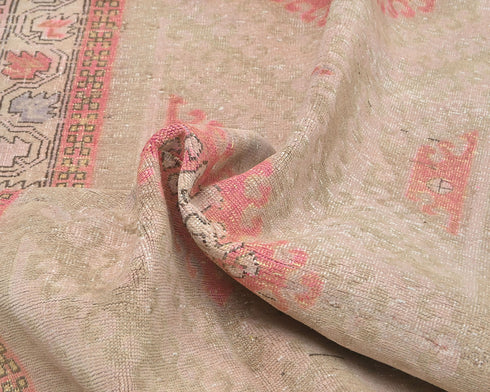 10 Ft Vintage Brown Persian Style Hand Knotted Low Pile Wool Runner Rug